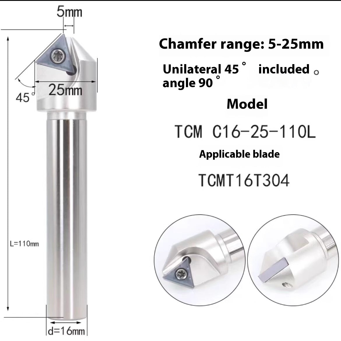 1144-Shedding type fixed-point chamfering cutter 30 degree 45 degree 60 degree chamfering cutter bar SSK/SSP/TCM/SSY/SSO/SSH Shandong Denso Pricision Tools Co.,Ltd.